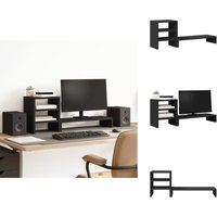 Monitorständer mit Schreibtisch-Organizer Schwarz Holzwerkstoff - Monitorständer - Monitor Ständer - Monitorerhöhung - Monitorständer Schreibtisch von VIDAXL