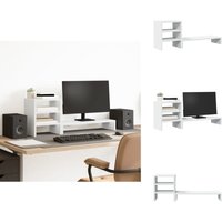 Vidaxl - Monitorständer mit Schreibtisch-Organizer Weiß Holzwerkstoff - Monitorständer - Monitor Ständer - Monitorerhöhung - Monitorständer Vidaxl - Monitorständer mit Schreibtisch-Organizer Weiß Holzwerkstoff - Monitorständer - Monitor Ständer - Monitorerhöhung - Monitorständer von VIDAXL