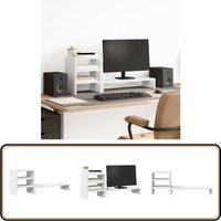 Vidaxl - Monitorständer mit Schreibtisch-Organizer Weiß Holzwerkstoff von VIDAXL
