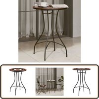 Vidaxl - Mosaik-Bistrotisch Terrakottarot und Weiß Ø50x70 cm Keramik - Terrasse Möbel - Gartenmöbel Set - Outdoor Tisch - Esszimmerset - Balkon von VIDAXL