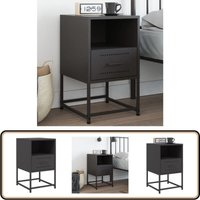Vidaxl - Nachttisch Schwarz 36x39x60,5 cm Stahl - Industrielles Design - Nachttisch - Beistelltisch - Schreibtisch - Metallgestell von VIDAXL