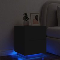 Nachttisch mit LED-Leuchten Schwarz Holzwerkstoff - Vidaxl Nachttisch mit LED-Leuchten Schwarz Holzwerkstoff - Vidaxl von VIDAXL