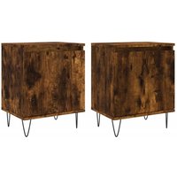 Nachttische 2 Stk. Räuchereiche 40x30x50 cm Holzwerkstoff Vidaxl von VIDAXL