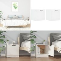 Nachttische 2 Stk. Weiß 40x39x40 cm - Nachttisch - Wohnzimmer Möbel - Holzwerkstoff - Weißer Nachttisch - Kommode - Home & Living Nachttische 2 Stk. Weiß 40x39x40 cm - Nachttisch - Wohnzimmer Möbel - Holzwerkstoff - Weißer Nachttisch - Kommode - Home & Living von VIDAXL