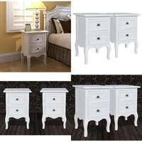 Vidaxl - Nachttische 2 Stk. mit 2 Schubladen mdf Weiß - Vintage Nachttisch - Schreibtischlampe - Nachttischset - Wohnzimmer Deko von VIDAXL