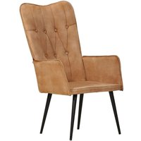 Vidaxl - Ohrensessel Braun Canvas 842747 von VIDAXL
