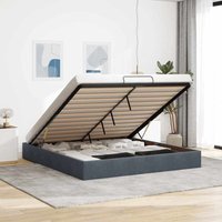 Ottoman-Bett ohne Matratze Dunkelgrau 180x200 cm Samt Vidaxl 295505 von VIDAXL