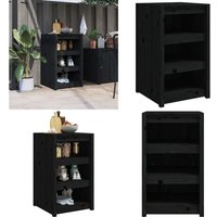 Vidaxl - Outdoor-Küchenschrank Schwarz 55x55x92 cm Massivholz Kiefer - Küchenmöbel - Gartenküche - Holzküchenregal - Esszimmertisch - Speisekammer von VIDAXL