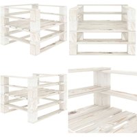Outdoor-Sessel Paletten Holz Weiß - Gartensessel - Palettenstuhl - Holzessel - Outdoor Möbel - Gartenmöbel - Home & Living von VIDAXL