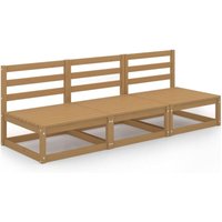 Outdoor-Sofa 3-Sitzer Honigbraun Massivholz Kiefer Vidaxl von VIDAXL