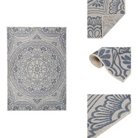 Vidaxl - Outdoor-Teppich Flachgewebe 120x170 cm Blaues Muster - Außenbereich - Terrassenüberdachung - Balkon - Polypropylen - Wetterfest Vidaxl - Outdoor-Teppich Flachgewebe 120x170 cm Blaues Muster - Außenbereich - Terrassenüberdachung - Balkon - Polypropylen - Wetterfest von VIDAXL