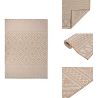 Vidaxl - Outdoor-Teppich Flachgewebe 200x280 cm Braun Gestreift - Outdoor-Teppich - Balkon-Teppich - Terrassen-Teppich - Flachgewebe-Teppich von VIDAXL