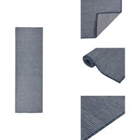 Outdoor-Teppich Flachgewebe 80x250 cm Blau - Außenbereich - Terrassenüberdachung - Balkon - Polypropylen - Wetterfest Outdoor-Teppich Flachgewebe 80x250 cm Blau - Außenbereich - Terrassenüberdachung - Balkon - Polypropylen - Wetterfest von VIDAXL