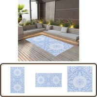 Vidaxl - Outdoor-Teppich arakil Babyblau 80x150 cm pp - Outdoor-Teppich - Balkon Deko - Terrassendeko - Garten Teppich - Jacquard Muster von VIDAXL