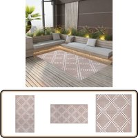 Outdoor-Teppich arakil Braun 160x230 cm pp - Außenbereich Dekoration - Balkon Teppich - Terrassen Teppich - Garten Teppich - Pool Bereich Deko von VIDAXL