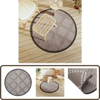 Vidaxl - Outdoor-Teppich arakil Braun Ø120 cm pp - Outdoor-Teppich - Garten-Teppich - Balkon-Teppich - Terrassen-Teppich - Brauner Teppich von VIDAXL
