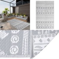 Outdoor-Teppich arakil Grau 160x230 cm pp - Außenbereich Dekoration - Balkon Teppich - Terrassen Teppich - Garten Teppich - Polypropylen Teppich von VIDAXL
