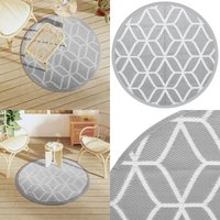 Outdoor-Teppich arakil Grau Ø120 cm pp - Außenbereich - Gartenmöbel - Terrassenbelag - Balkondecke - Sonnenschutz - Home & Living von VIDAXL