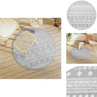 Vidaxl - Outdoor-Teppich arakil Grau Ø120 cm pp - Outdoor-Teppich - Garten-Dekoration - Balkon-Teppich - Terrassen-Teppich - Polypropylen-Teppich von VIDAXL