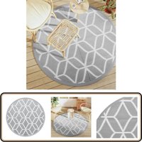 Vidaxl - Outdoor-Teppich arakil Grau Ø160 cm pp - Außenbereich - Gartenmöbel - Terrassenbelag - Balkondecke - Polypropylen Teppich von VIDAXL