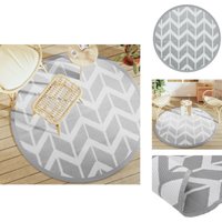Vidaxl - Outdoor-Teppich arakil Grau Ø160 cm pp - Outdoor-Teppich - Garten-Teppich - Balkon-Teppich - Jacquard-Muster - Polypropylen von VIDAXL