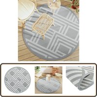 Vidaxl - Outdoor-Teppich arakil Grau Ø160 cm pp - Outdoor-Teppich - Garten-Teppich - Balkon-Teppich - Polypropylene Teppich - Grauer Teppich von VIDAXL