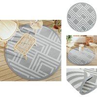 Vidaxl - Outdoor-Teppich arakil Grau Ø160 cm pp - Outdoor-Teppich - Garten-Teppich - Balkon-Teppich - Polypropylene Teppich - Grauer Teppich von VIDAXL