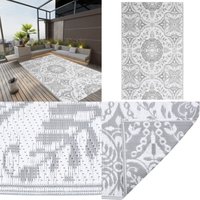 Outdoor-Teppich arakil Hellgrau 140x200 cm pp - Außenbereich Dekoration - Balkon Teppich - Terrassen Teppich - Garten Teppich - Polypropylen Teppich von VIDAXL