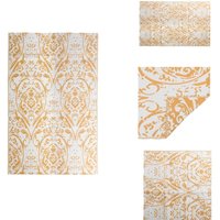 Outdoor-Teppich arakil Orange und Weiß 190x290 cm pp - Außenbereich Dekoration - Balkon Teppich - Terrassen Teppich - Garten Teppich - Pool Bereich von VIDAXL