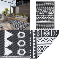Vidaxl - Outdoor-Teppich arakil Schwarz 120x180 cm pp - Außenbereich Dekoration - Terrassenteppich - Gartenmöbel Zubehör - Poolbereich Deko von VIDAXL