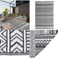 Outdoor-Teppich arakil Schwarz 160x230 cm pp - Außenbereich Dekoration - Terrasse Teppich - Balkon Teppich - Garten Teppich - Polypropylen Teppich von VIDAXL