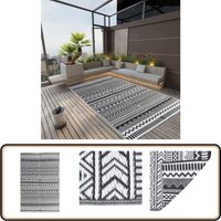 Outdoor-Teppich arakil Schwarz 190x290 cm pp - Außenbereich Dekoration - Balkon Teppich - Terrassen Teppich - Garten Teppich - Pool Bereich Deko von VIDAXL