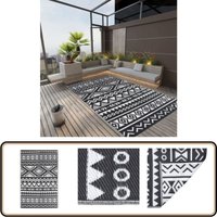 Outdoor-Teppich arakil Schwarz 190x290 cm pp - Außenbereich Dekoration - Terrasse Teppich - Balkon Teppich - Garten Teppich - Polypropylen Teppich von VIDAXL