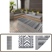 Vidaxl - Outdoor-Teppich arakil Schwarz 80x250 cm pp - Outdoor-Teppich - Balkon Deko - Garten Teppich - Terrassen Teppich - Jacquard Muster von VIDAXL
