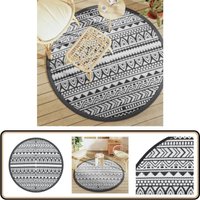 Vidaxl - Outdoor-Teppich arakil Schwarz Ø160 cm pp - Outdoor-Teppich - Garten-Teppich - Balkon-Teppich - Jacquard-Muster - Polypropylen-Teppich von VIDAXL