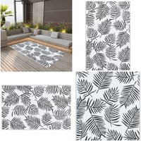 Vidaxl - Outdoor-Teppich arakil Weiß und Schwarz 120x180 cm pp - Außenbereich Dekoration - Balkon Teppich - Terrassen Teppich - Garten Teppich - Pool von VIDAXL