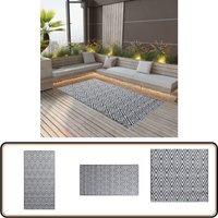 Vidaxl - Outdoor-Teppich arakil Weiß und Schwarz 160x230 cm pp - Außenbereich Dekoration - Balkon Teppich - Terrassen Teppich - Garten Teppich - Pool von VIDAXL