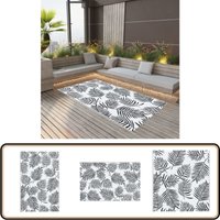 Vidaxl - Outdoor-Teppich arakil Weiß und Schwarz 80x150 cm pp - Außenbereich Dekoration - Balkon Teppich - Terrassen Teppich - Garten Teppich - Pool von VIDAXL