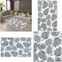 Vidaxl - Outdoor-Teppich arakil Weiß und Schwarz 80x150 cm pp - Außenbereich Dekoration - Balkon Teppich - Terrassen Teppich - Garten Teppich - Pool von VIDAXL