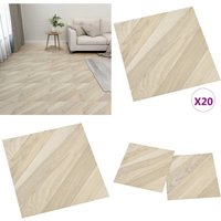 PVC-Fliesen Selbstklebend 20 Stk. 1,86 m² Beige Gestreift - pvc Fliesen - Selbstklebender Bodenbelag - Wohnzimmer Dekoration - Küche Boden von VIDAXL