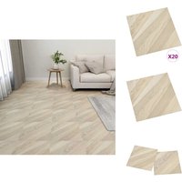 PVC-Fliesen Selbstklebend 20 Stk. 1,86 m² Beige Gestreift - pvc Fliesen - Selbstklebender Bodenbelag - Wohnzimmer Dekoration - Küche Boden von VIDAXL