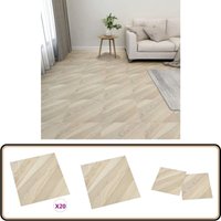 PVC-Fliesen Selbstklebend 20 Stk. 1,86 m² Beige Gestreift - pvc Fliesen - Selbstklebender Bodenbelag - Wohnzimmer Dekoration - Küche Boden von VIDAXL