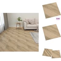 PVC-Fliesen Selbstklebend 20 Stk. 1,86 m² Braun Gestreift - pvc Fliesen - Vinyl Boden - Selbstklebender Bodenbelag - Wohnraum Dekoration - Badezimmer von VIDAXL