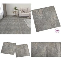 PVC-Fliesen Selbstklebend 20 Stk. 1,86 m² Grau - pvc Fliesen - Selbstklebender Bodenbelag - Vinylboden - Graue Fliesen - Wohnzimmer Dekoration - Home von VIDAXL