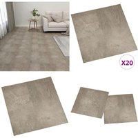 PVC-Fliesen Selbstklebend 20 Stk. 1,86 m² Grau - pvc Fliesen - Vinylboden - Selbstklebender Bodenbelag - Grauer Boden - Wohnraum Dekoration - Home & von VIDAXL