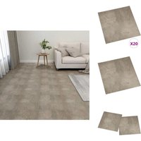 PVC-Fliesen Selbstklebend 20 Stk. 1,86 m² Grau - pvc Fliesen - Vinylboden - Selbstklebender Bodenbelag - Grauer Boden - Wohnraum Dekoration von VIDAXL