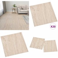 Vidaxl - PVC-Fliesen Selbstklebend 20 Stk. 1,86 m² Hellbraun - pvc Fliesen - Selbstklebender Bodenbelag - Wohnraum Dekoration - Badezimmer Boden von VIDAXL