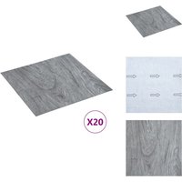 PVC-Fliesen Selbstklebend 20 Stk. 1,86 m² Hellgrau - pvc Fliesen - Vinyl Boden - Selbstklebender Bodenbelag - Wohnraum Dekoration - Badezimmer Boden von VIDAXL