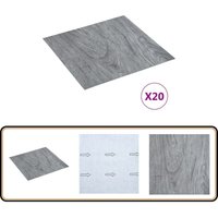 PVC-Fliesen Selbstklebend 20 Stk. 1,86 m² Hellgrau - pvc Fliesen - Vinyl Boden - Selbstklebender Bodenbelag - Wohnraum Dekoration - Badezimmer Boden von VIDAXL