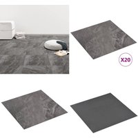 PVC-Fliesen Selbstklebend 20 Stk. 1,86 m² Schwarz - pvc Fliesen - Selbstklebender Bodenbelag - Design Vinyl - Wohnzimmer Dekoration - Küche von VIDAXL
